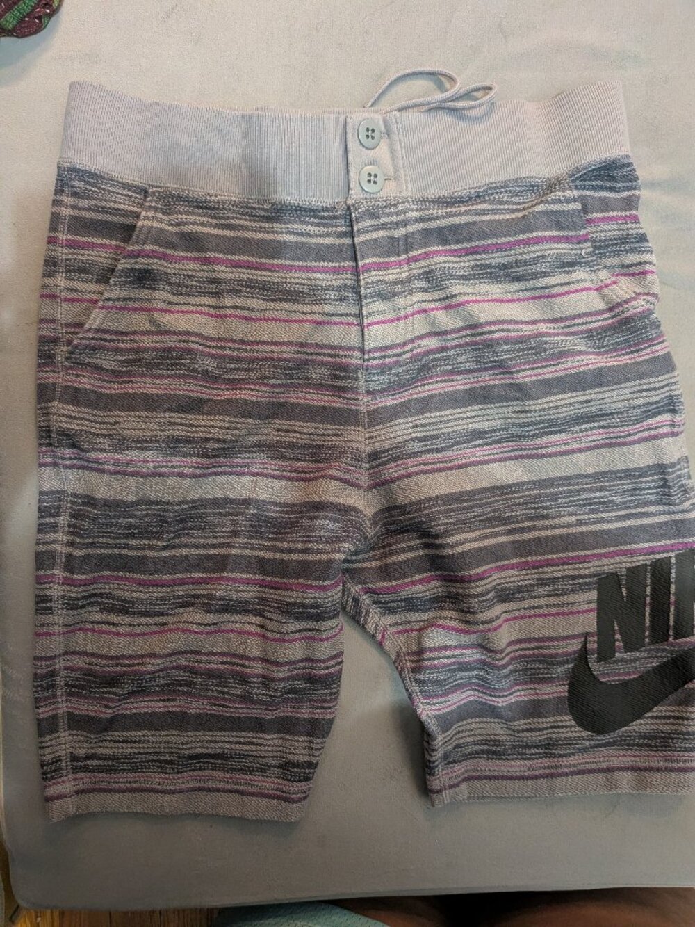 Large Gray Striped Nike Shorts